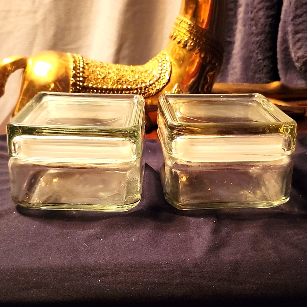 Anchor Hocking Square Glass Canisters, Stackable, 4" Airtight (Set of 2)